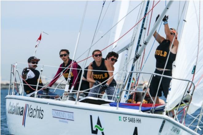 CSU Long Beach sailing toward the top mark - Port of Los Angeles Harbor Cup © Jeremy Leonard / Sail Revolution http://www.transpacyc.com/